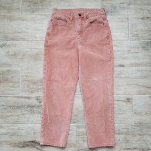 American Eagle Faded Red Corduroy Mom Jeans 6S